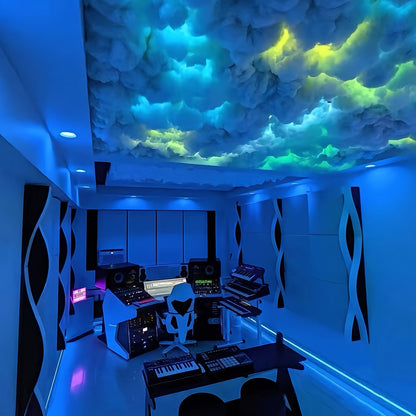 New Cloud Light, 3D Thundercloud LED Light, Lightning Cloud Colorful Atmosphere Night Light, DIY Creative Cloud Lights Gaming Room Garage Club Party Light, 32 Ft
