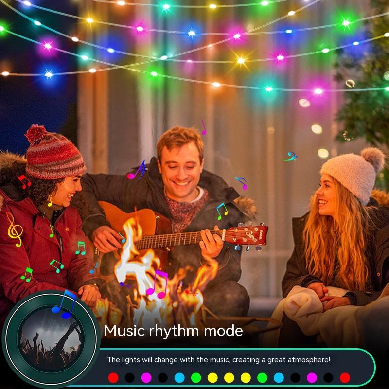Bluetooth LED Light Chain - USB Powered RGB LED String Lights With Remote Control