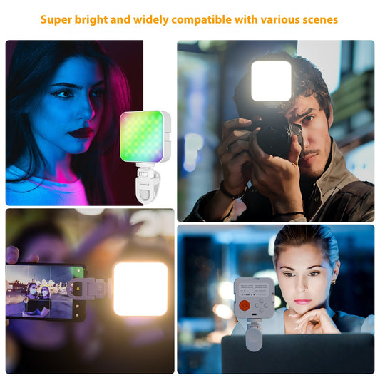 Mini RGB Camera Light - Portable LED Fill Light with Adjustable Color Temperature