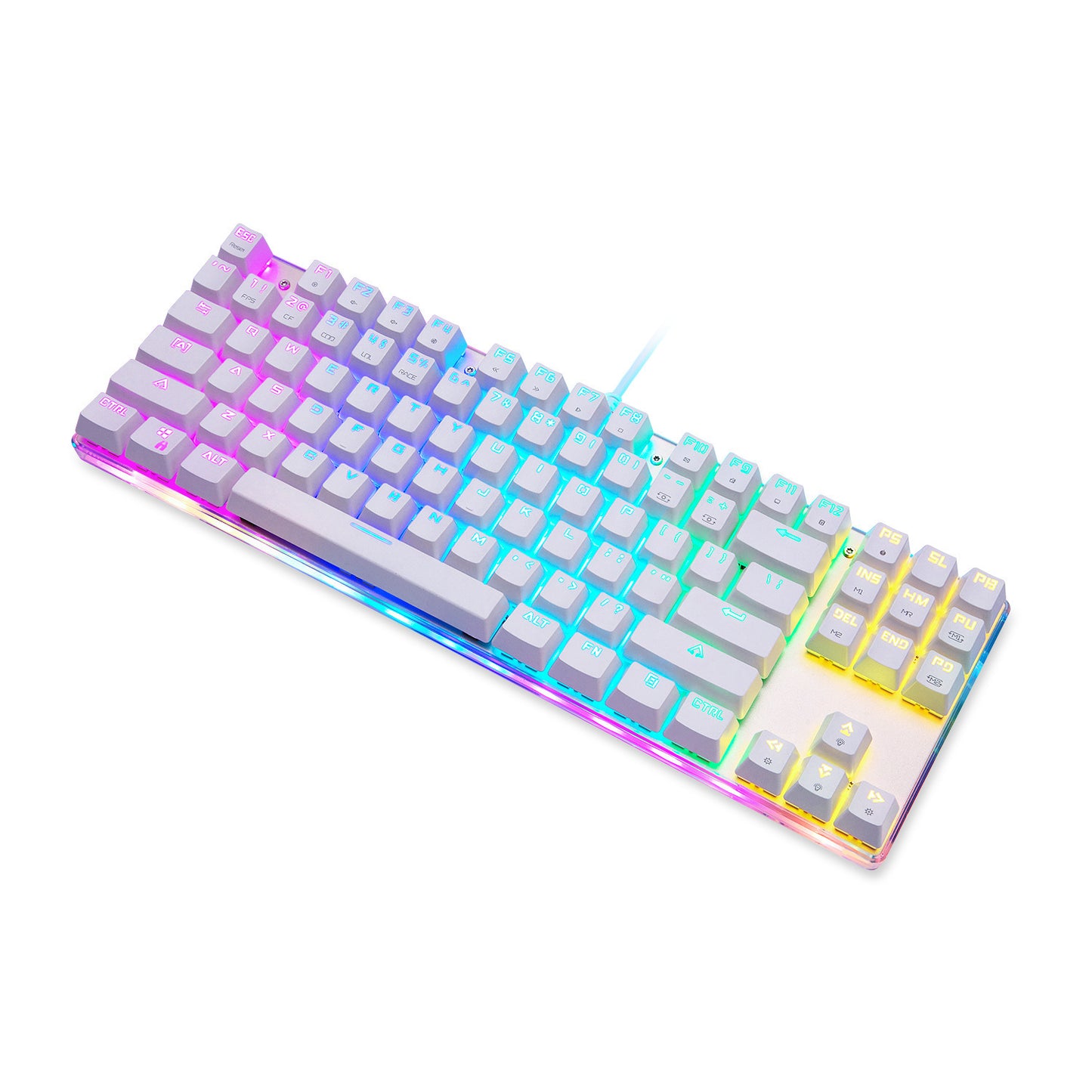 Mechanical Keyboard RGB - 87 Key Wired USB Desktop With Transparent Cover
