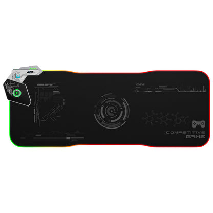 Wireless Charging Mouse Pad - RGB Gaming Mat with USB Hub & Cloth Surface