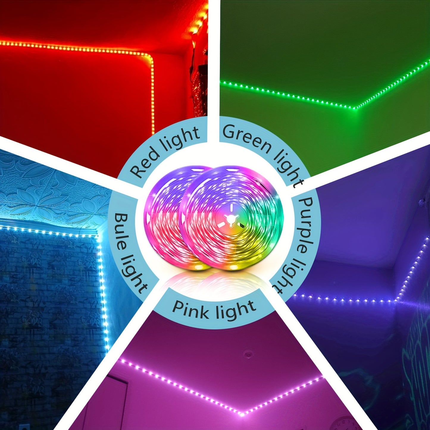 25/50/53/100/130/200FT Extra Long Smart Led Strip Lights, RGB LED Lights With App And Remote Control, Timing&dimmable, Music Sync Color Changing Lights, DIY, Bedroom, Living Room, Game Room, Room Decor