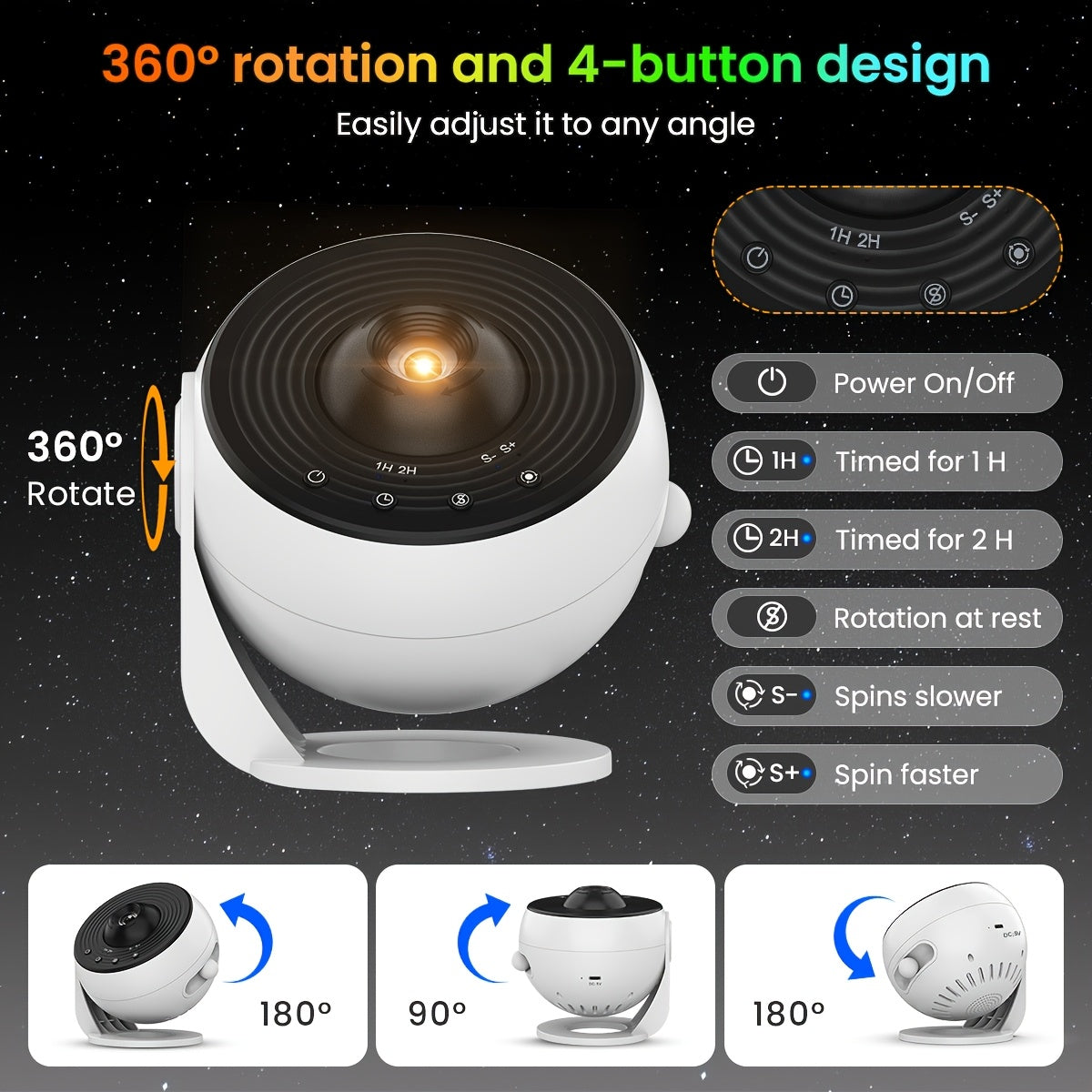 2025 New Model 4K HD Earth Projector PRO, 13 Film Card, Globe Galaxy Projection Lamp Pro Version, Table Lamp From Home Decor