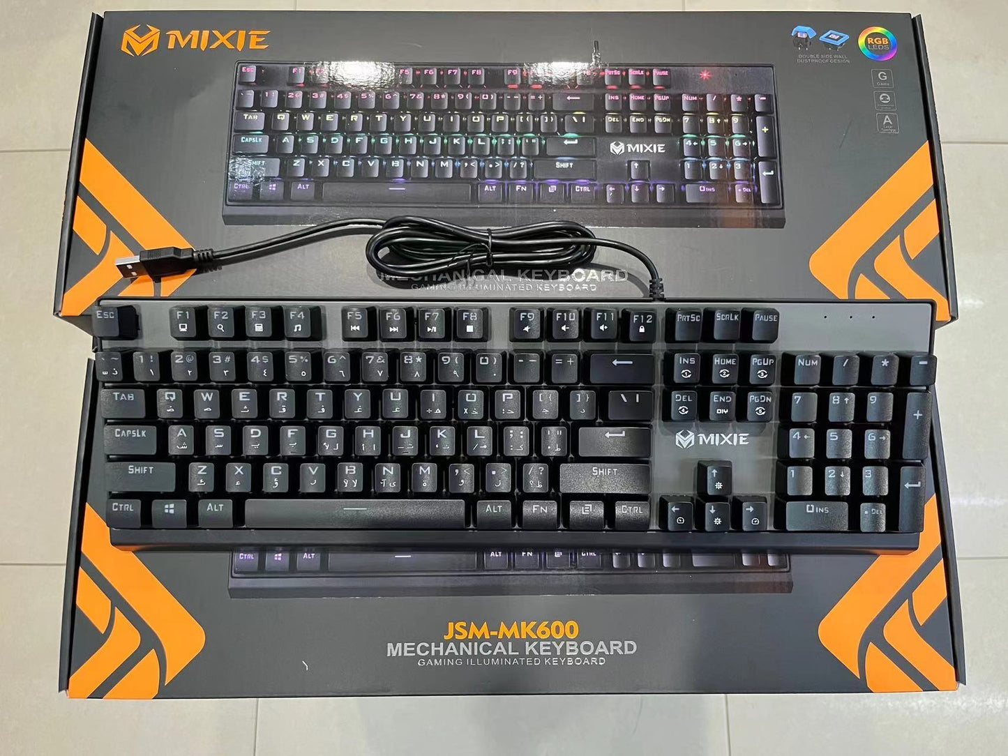 Rgb Mechanical Keyboard – Arabic Esports Gaming With RGB Backlit Keys USB