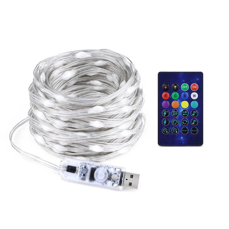 Bluetooth LED Light Chain - USB Powered RGB LED String Lights With Remote Control