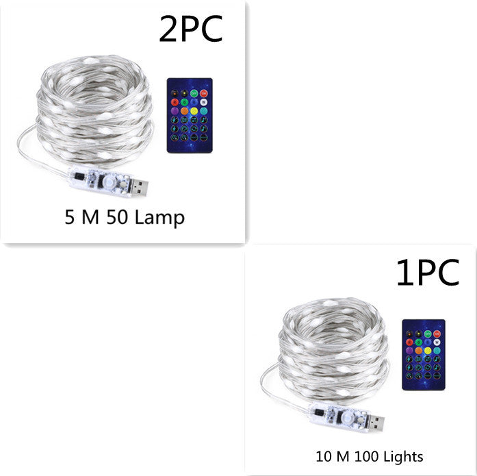 Bluetooth LED Light Chain - USB Powered RGB LED String Lights With Remote Control
