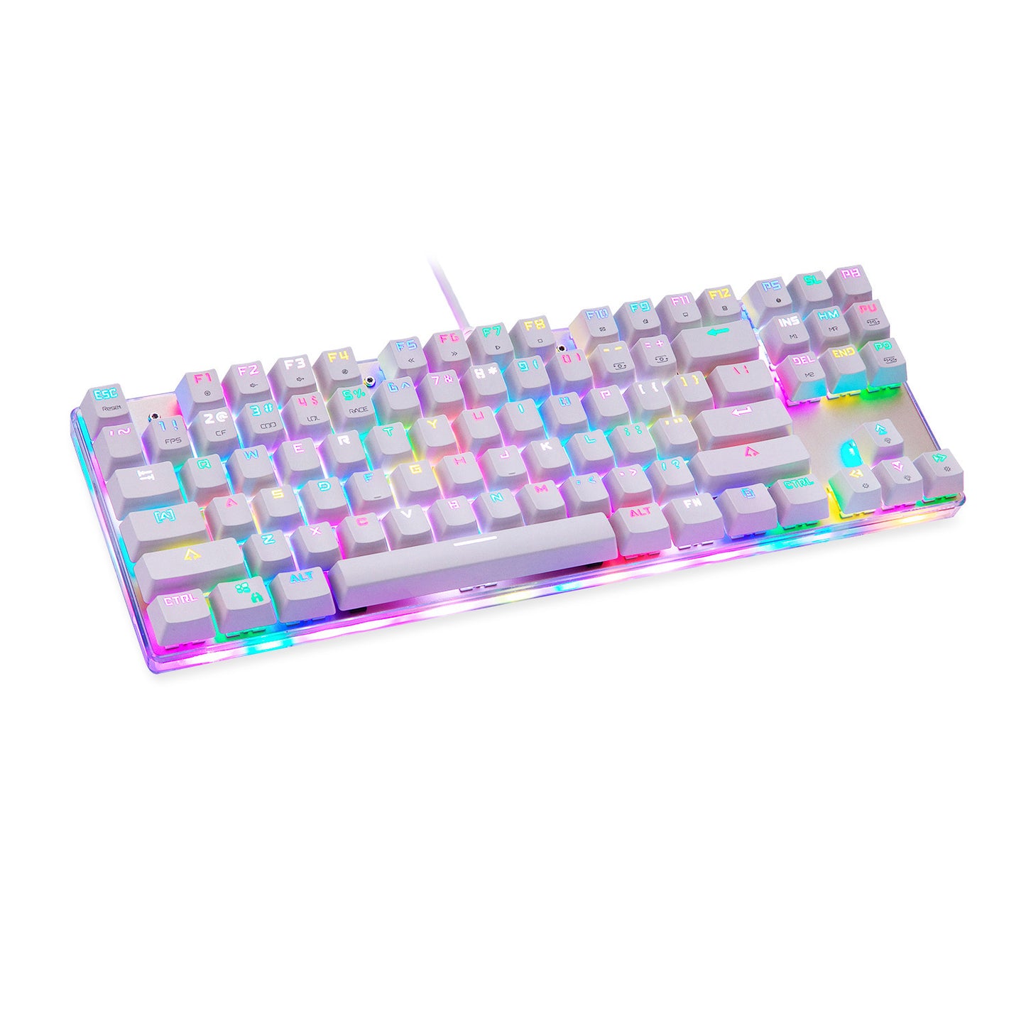 Mechanical Keyboard RGB - 87 Key Wired USB Desktop With Transparent Cover