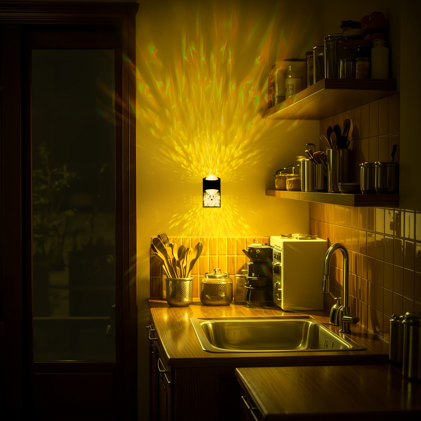 2-Pack RGB LED Night Light with Motion Sensor, 9 Color Changing Modes & Star Projector, Auto On/Off Dusk to Dawn, Modern Wall Lamp with Diamond Lens, Plug-in Ceiling/Wall Mounted Light for Bedroom, Hallway, Playroom, Party Decor - Ideal Gift for Halloween, Christmas, Birthday (US Plug, 120V, Energy-Efficient LED) - Easy Installation, No Wiring Required, Cute Night Light, Bedroom Lamp