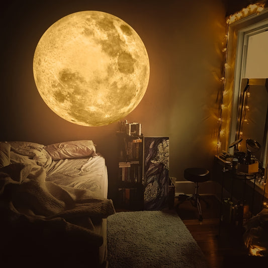1 lamp + 3 colored moon filters (yellow, white, blue). USB plug-in portable LED projection light for bedroom ceiling photo background decoration, 360° rotatable decorative light. Perfect for Valentine's Day, proposal, wedding, camping, Halloween, and Christmas decorations