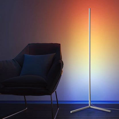 Corner Floor Lamp - Minimalist White LED Lamp With RGB Multi Color Lighting