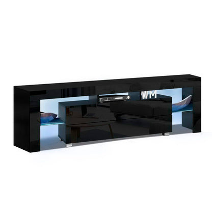LED TV Cabinet - Modern Entertainment Unit With RGB LED Lighting & Handle-Less Drawers