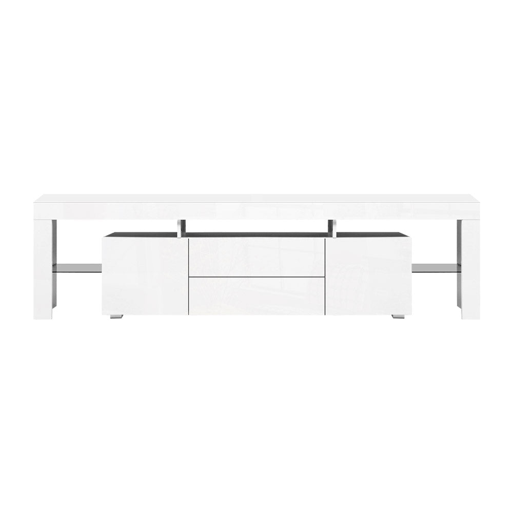 LED TV Cabinet - Modern Entertainment Unit With RGB LED Lighting & Storage Drawers