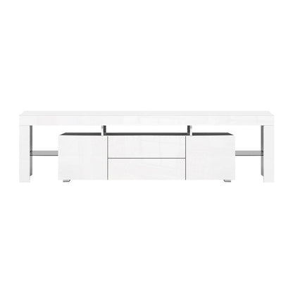 LED TV Cabinet - Modern Entertainment Unit With RGB LED Lighting & Storage Drawers