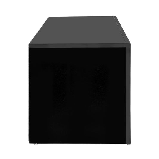 RGB LED TV Stand - 130cm Modern TV Cabinet Black With Customisable Lighting