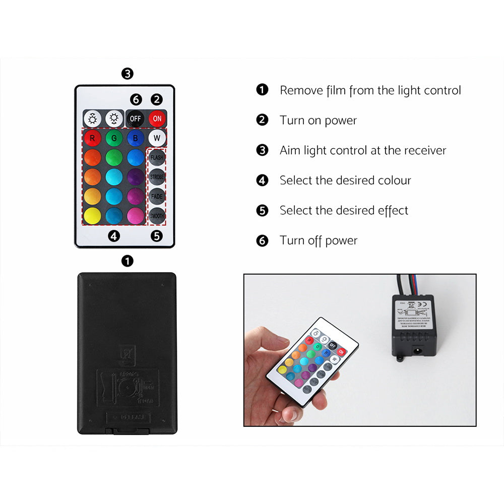 LED TV Cabinet - Modern Entertainment Unit With RGB LED Lighting, Storage Cabinets & Tempered Glass Shelf