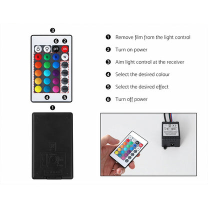 LED TV Cabinet - Modern Entertainment Unit With RGB LED Lighting, Storage Cabinets & Tempered Glass Shelf