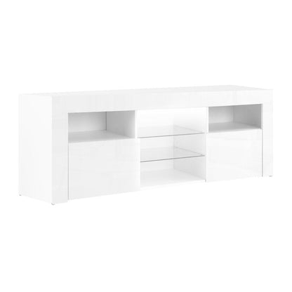 LED TV Cabinet - Modern White Gloss Entertainment Unit With RGB Lighting