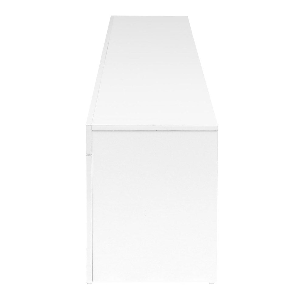 LED TV Cabinet - Modern White Gloss Entertainment Unit With RGB Lighting