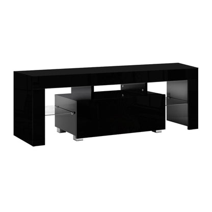 LED TV Cabinet - NNEDSZ Entertainment Unit With RGB LED Lighting & Storage Drawer