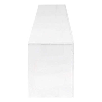 RGB LED TV Stand - Modern Entertainment Unit With Tempered Glass Shelves & Handle-Free Drawer