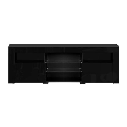 LED TV Cabinet – Modern Entertainment Unit With RGB LED Lighting & Push-To-Open Cabinets