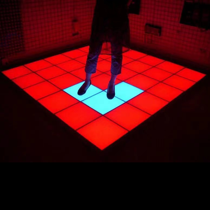 Commercial Furniture IP66 DMX RGB Color Changing Led Light Dance Floor Temple Glass Pressure Sensitive 3D Nightclub Floor