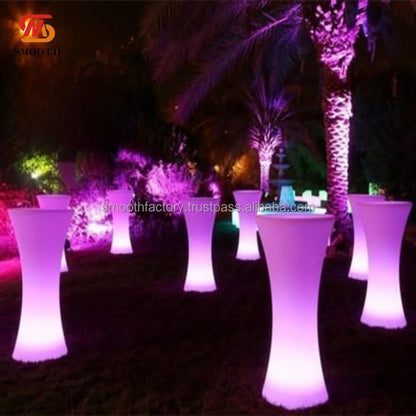 SMOOTH Wholesale Glow Bar Furniture Wine Cake Plinth Night Club Party RGB LED Light Cocktail Bar Table for Wedding Event Party