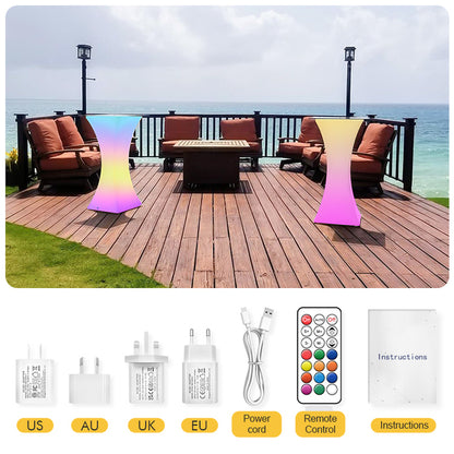 Colorfuldeco RGB Color-Changeable Battery-Rechargeable Outdoor Plastic LED Bistro Table-for Hotels KTVs Wine Cellars Clubs