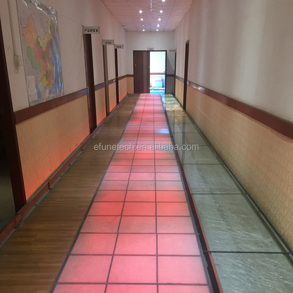 Commercial Furniture IP66 DMX RGB Color Changing Led Light Dance Floor Temple Glass Pressure Sensitive 3D Nightclub Floor