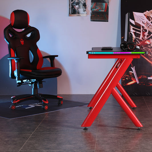 Wholesale Most Popular RGB Fashion Gaming Table Low Price with Fast Shipping Metal and Wooden Carbon Surface for Office Use