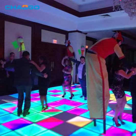 Commercial Furniture IP66 DMX RGB Color Changing Led Light Dance Floor Temple Glass Pressure Sensitive 3D Nightclub Floor