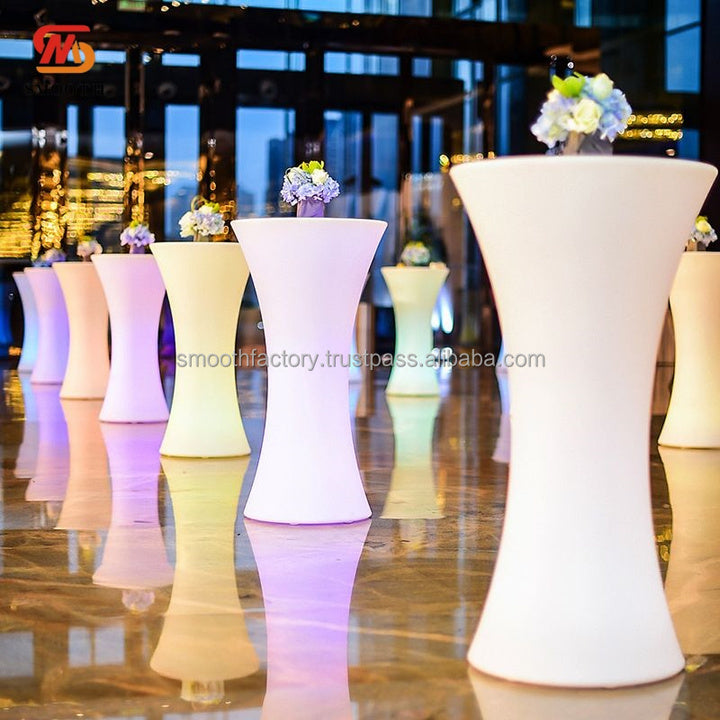 SMOOTH Wholesale Glow Bar Furniture Wine Cake Plinth Night Club Party RGB LED Light Cocktail Bar Table for Wedding Event Party