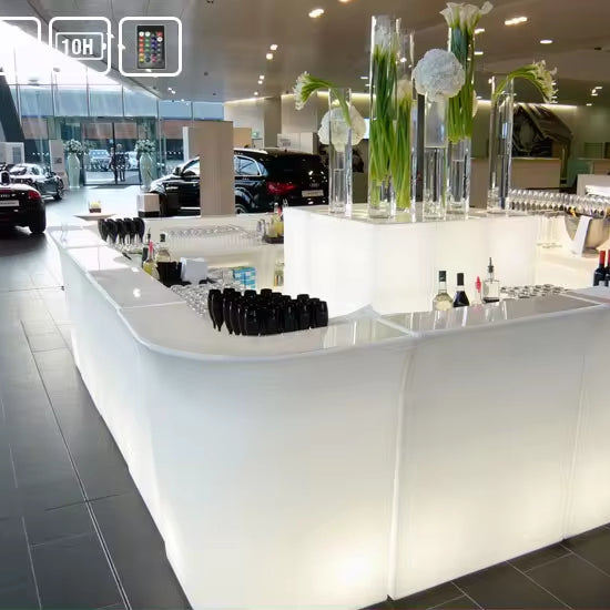 Wholesale Plastic RGB Illuminated bar Table Led Luminous Furniture With Remote Control for Bar Club
