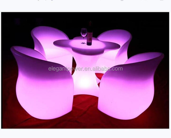 Elegant Power IP 68 Water Proof RGB Glow bar Chairs/ LED Light Furniture for Restaurant