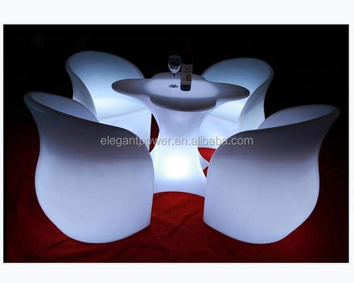 Elegant Power IP 68 Water Proof RGB Glow bar Chairs/ LED Light Furniture for Restaurant