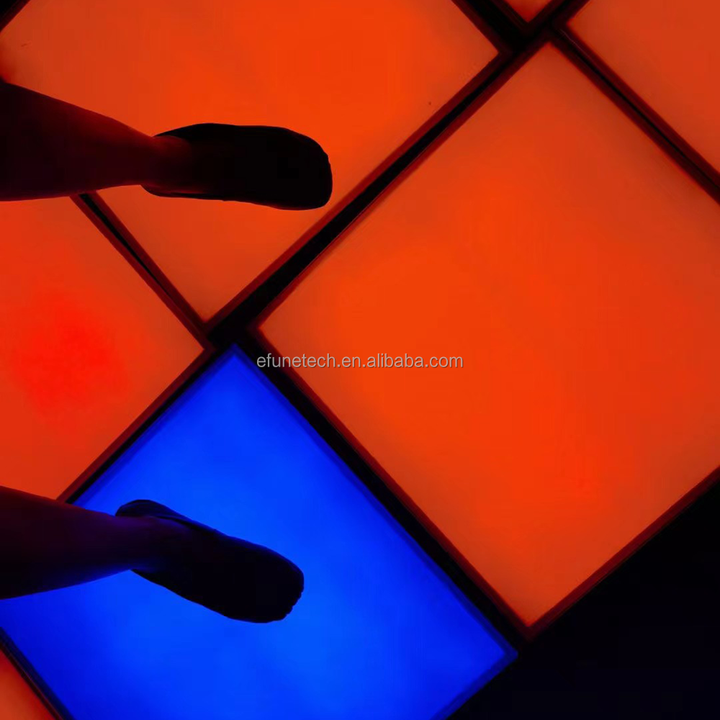 Commercial Furniture IP66 DMX RGB Color Changing Led Light Dance Floor Temple Glass Pressure Sensitive 3D Nightclub Floor
