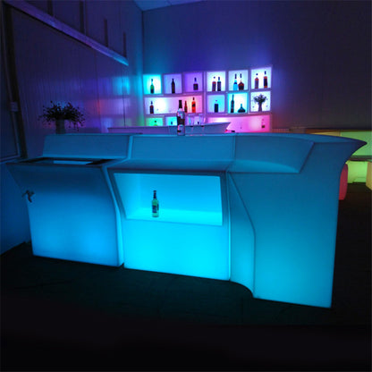 Wholesale Plastic RGB Illuminated bar Table Led Luminous Furniture With Remote Control for Bar Club