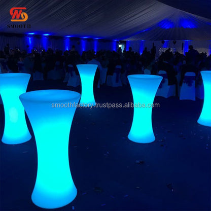 SMOOTH Wholesale Glow Bar Furniture Wine Cake Plinth Night Club Party RGB LED Light Cocktail Bar Table for Wedding Event Party