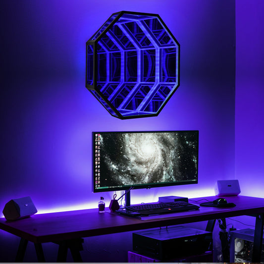 Infinity Mirror Light – Remote Control LED Lamp with Adjustable Brightness & Multicolor Effects