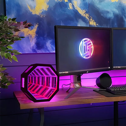 Infinity Mirror Light – Remote Control LED Lamp with Adjustable Brightness & Multicolor Effects