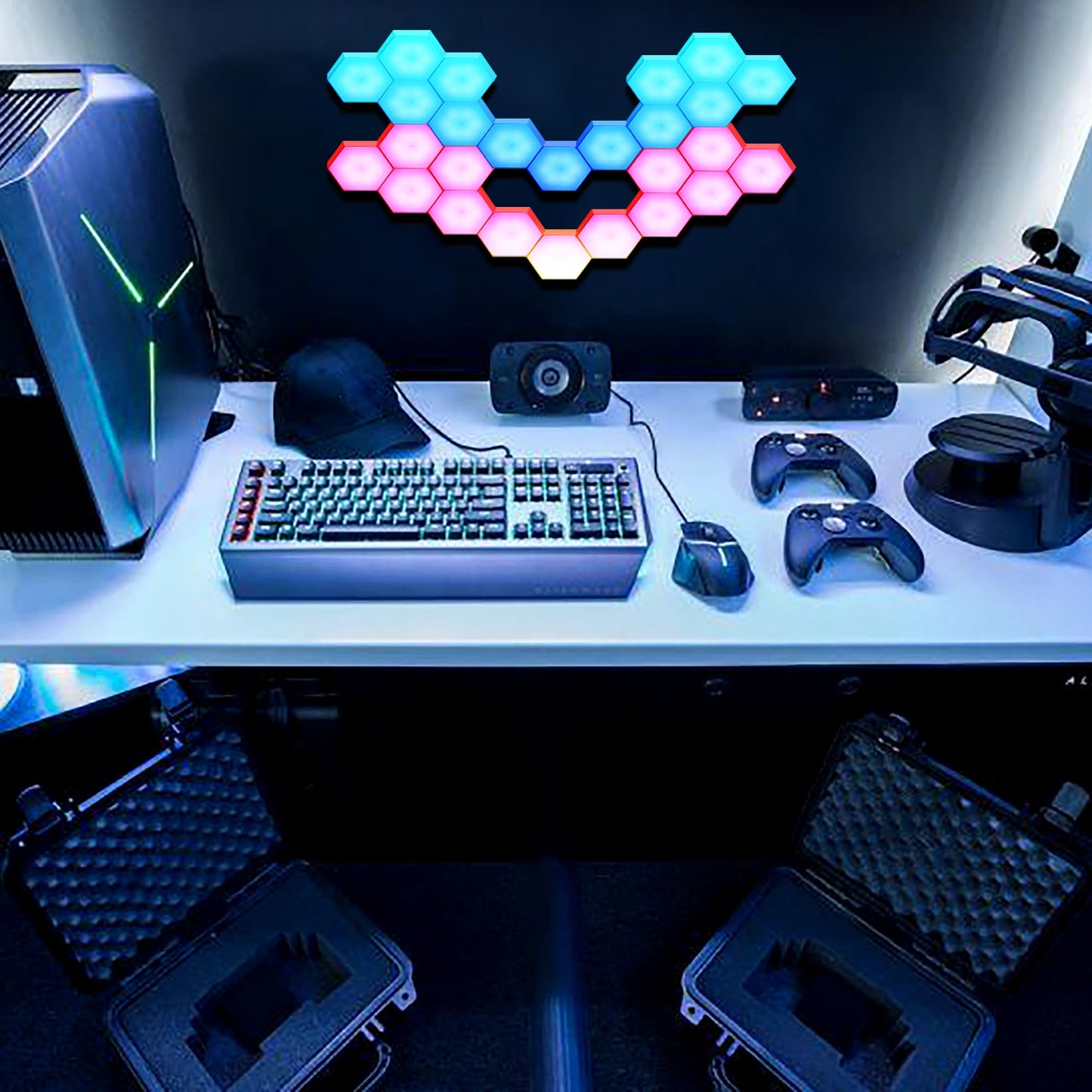 Modular Wall Lights – Touch Sensitive Honeycomb LED Panels with Remote Control