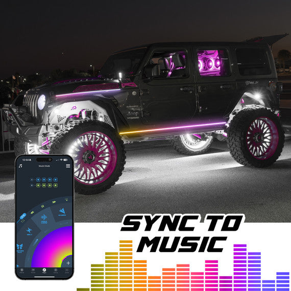 XKmax Atomix Body Panel LED Light Strip for Jeep | RGB Color Chasing & App | XKGLOW
