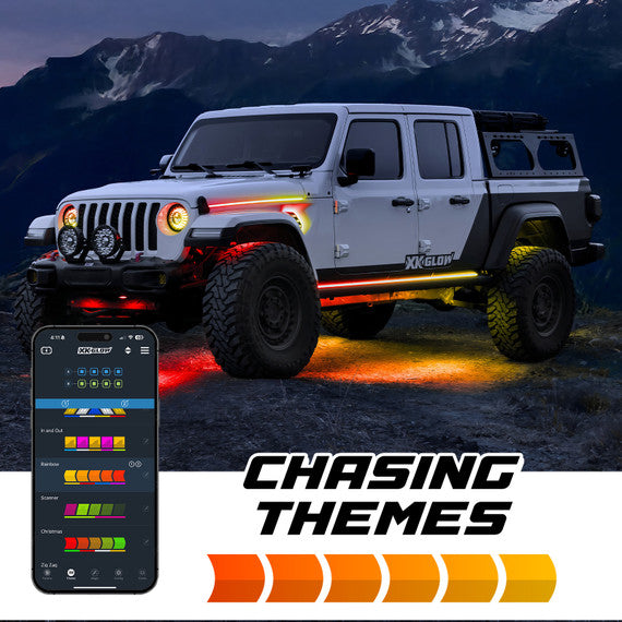 XKmax Atomix Body Panel LED Light Strip for Jeep | RGB Color Chasing & App | XKGLOW