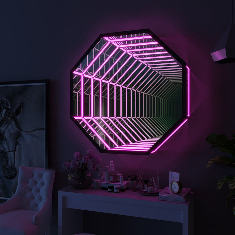 Infinity Mirror Light – Remote Control LED Lamp with Adjustable Brightness & Multicolor Effects