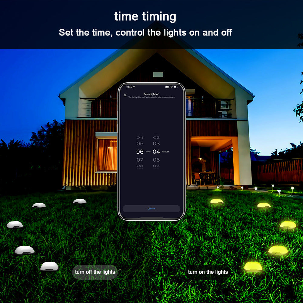 Outdoor Ground Lights 15 Bulbs 32.8FT Smart RGB+IC Pathway Lights, APP Controlled Waterproof RGB Landscape Lighting Work with Alexa