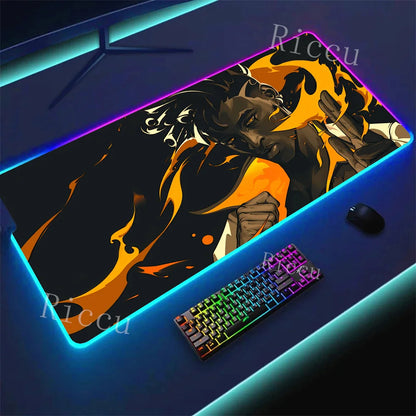 RGB HD Valorants Game Character Mouse pad Printing Computer Gamers Locking Edge Non-slip Mouse Pad Keyboard PC Deskmats E-Sports