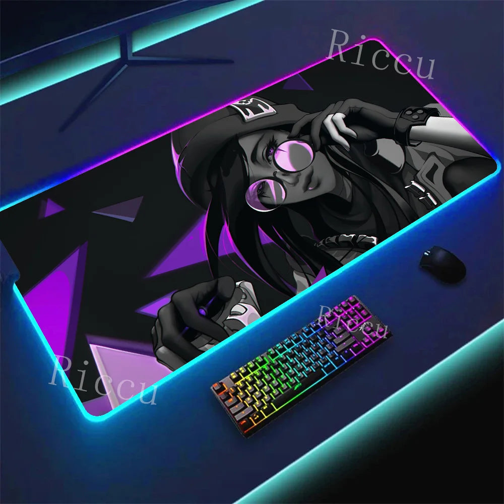 RGB HD Valorants Game Character Mouse pad Printing Computer Gamers Locking Edge Non-slip Mouse Pad Keyboard PC Deskmats E-Sports