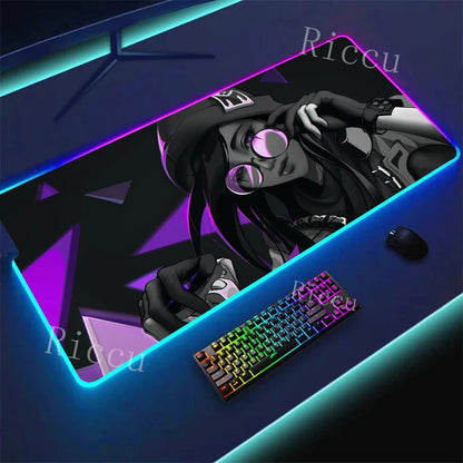 RGB HD Valorants Game Character Mouse pad Printing Computer Gamers Locking Edge Non-slip Mouse Pad Keyboard PC Deskmats E-Sports