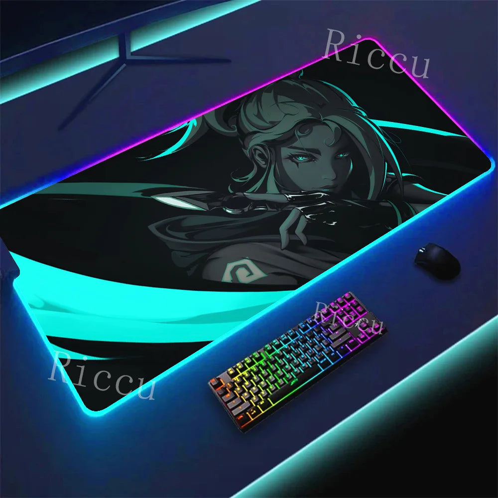RGB HD Valorants Game Character Mouse pad Printing Computer Gamers Locking Edge Non-slip Mouse Pad Keyboard PC Deskmats E-Sports
