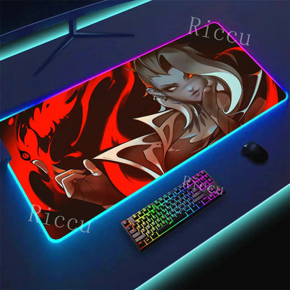 RGB HD Valorants Game Character Mouse pad Printing Computer Gamers Locking Edge Non-slip Mouse Pad Keyboard PC Deskmats E-Sports